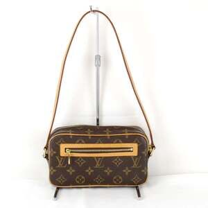 LOUIS VUITTON Authentic Brown Monogram Canvas Pochette Shoulder Bag